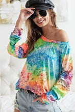 Tie Dye Soft Knit Jersey Long Sleeve Top for Women Woman T Shirts
