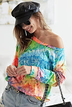 Tie Dye Soft Knit Jersey Long Sleeve Top for Women