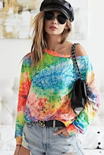 Tie Dye Soft Knit Jersey Long Sleeve Top for Women Woman T Shirts