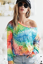 Tie Dye Soft Knit Jersey Long Sleeve Top for Women