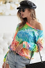 Tie Dye Soft Knit Jersey Long Sleeve Top for Women Woman T Shirts