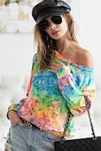 Tie Dye Soft Knit Jersey Long Sleeve Top for Women Woman T Shirts