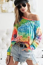 Tie Dye Soft Knit Jersey Long Sleeve Top for Women Woman T Shirts