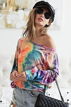 Tie Dye Soft Knit Jersey Long Sleeve Top Woman T Shirts