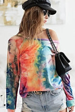 Tie Dye Soft Knit Jersey Long Sleeve Top Woman T Shirts