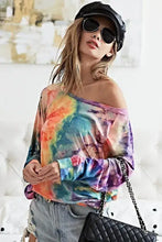 Tie Dye Soft Knit Jersey Long Sleeve Top Woman T Shirts