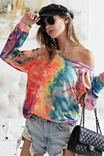 Tie Dye Soft Knit Jersey Long Sleeve Top Woman T Shirts