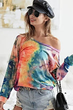 Tie Dye Soft Knit Jersey Long Sleeve Top Woman T Shirts