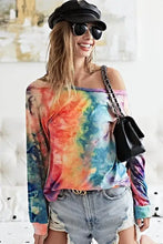 Tie Dye Soft Knit Jersey Long Sleeve Top Woman T Shirts