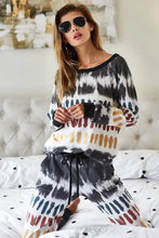 Tie Dye Soft Knit Jersey Pajama Set for Women CHARCOAL BAND