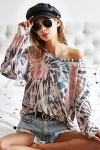 Tie-Dye Terry Knit Long Sleeve Shirt for Women MULTI