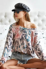 Tie-Dye Terry Knit Long Sleeve Shirt for Women Woman T Shirts