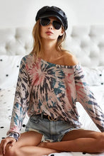 Tie-Dye Terry Knit Long Sleeve Shirt for Women