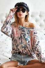 Tie-Dye Terry Knit Long Sleeve Shirt for Women Woman T Shirts