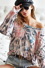 Tie-Dye Terry Knit Long Sleeve Shirt for Women