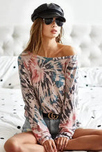 Tie-Dye Terry Knit Long Sleeve Shirt for Women Woman T Shirts