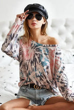 Tie-Dye Terry Knit Long Sleeve Shirt for Women Woman T Shirts