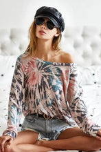 Tie-Dye Terry Knit Long Sleeve Shirt for Women Woman T Shirts