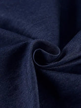 Dark blue denim Tie Front Top and Shorts Set with textured weave