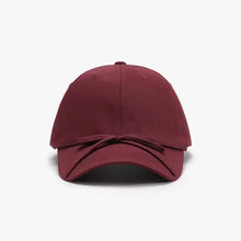 Tied Bow Cotton Baseball Cap Burgundy One Size Hats