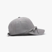 Light gray Tied Bow Cotton Baseball Cap with bow detail