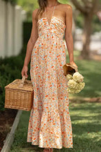 Tiered Halter Neck Printed Cami Dress Woman Maxi Dress