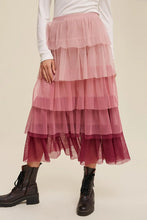 Tiered Pink Ombre Tulle Skirt for Women Dusty Pink