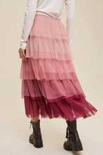 Tiered Pink Ombre Tulle Skirt for Women