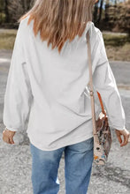 White corded ribbed long-sleeve pullover sweatshirt from tis mardi gras yall collection machine wash safe