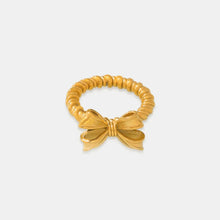 Titanium Steel Bow Ring with 18K Gold and Platinum Plating Gold