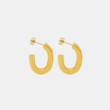 Thick U-shaped titanium steel hoop earrings with 18k gold plating