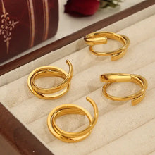 Titanium Steel Layered Wrap Ring Fashion Jewelry