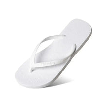 Single white toe post flat slipper sandal
