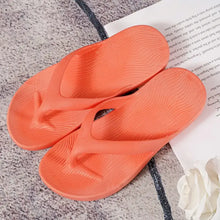 Coral toe post flats slippers with textured sole in pink and black