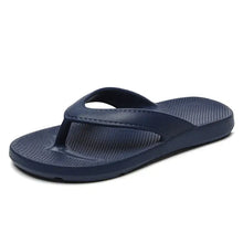 Single navy blue toe post flats slipper sandal
