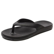 Black toe post flats slippers with navy, beige colors