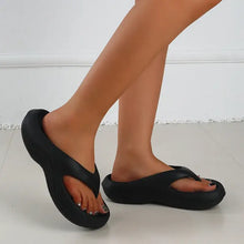 Toe Post Platform Slippers Black Woman Slippers