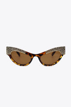 Tortoiseshell Cat Eye Sunglasses with Leopard Print and Rhinestone Trim Sunglasses