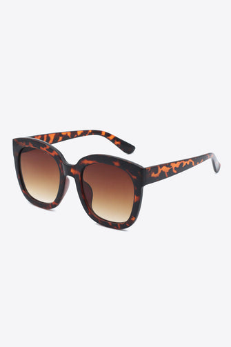 Tortoiseshell Square Sunglasses with Gradient Lenses Polycarbonate Frame Tangerine One Size
