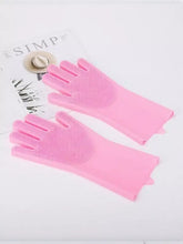 Pink Touch Pet shower grooming gloves with textured ridged palms