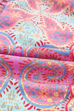 Tribal Paisley Print Ruffled Sleeve Notch Neck Midi Dress Casual Dresses