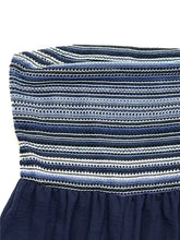 Marineblauer und weiß gestreifter Jumpsuit mit weitem Bein und strukturierter Webart
