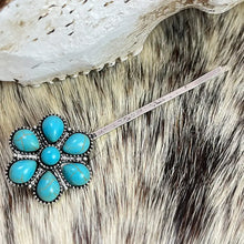 Turquoise Alloy Hairpin Style F One Size Hair Jewelry