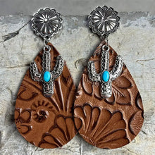 Turquoise Cactus Dangle Earrings Style A One Size Earrings
