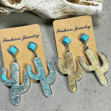 Turquoise Cactus Earrings Earrings