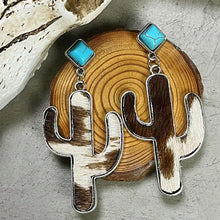 Turquoise Cactus Oorbellen Stijl A Eén Maat Oorbellen
