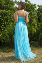 Turquoise Chiffon Evening Gown for Women