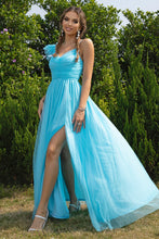 Turquoise Chiffon Evening Gown for Women
