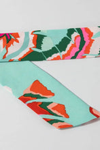 Turquoise Floral Button Down Mini Dress with Tie Waist Casual Dresses