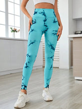Turquoise Marble Tie Dye Leggings for Women Turquoise
